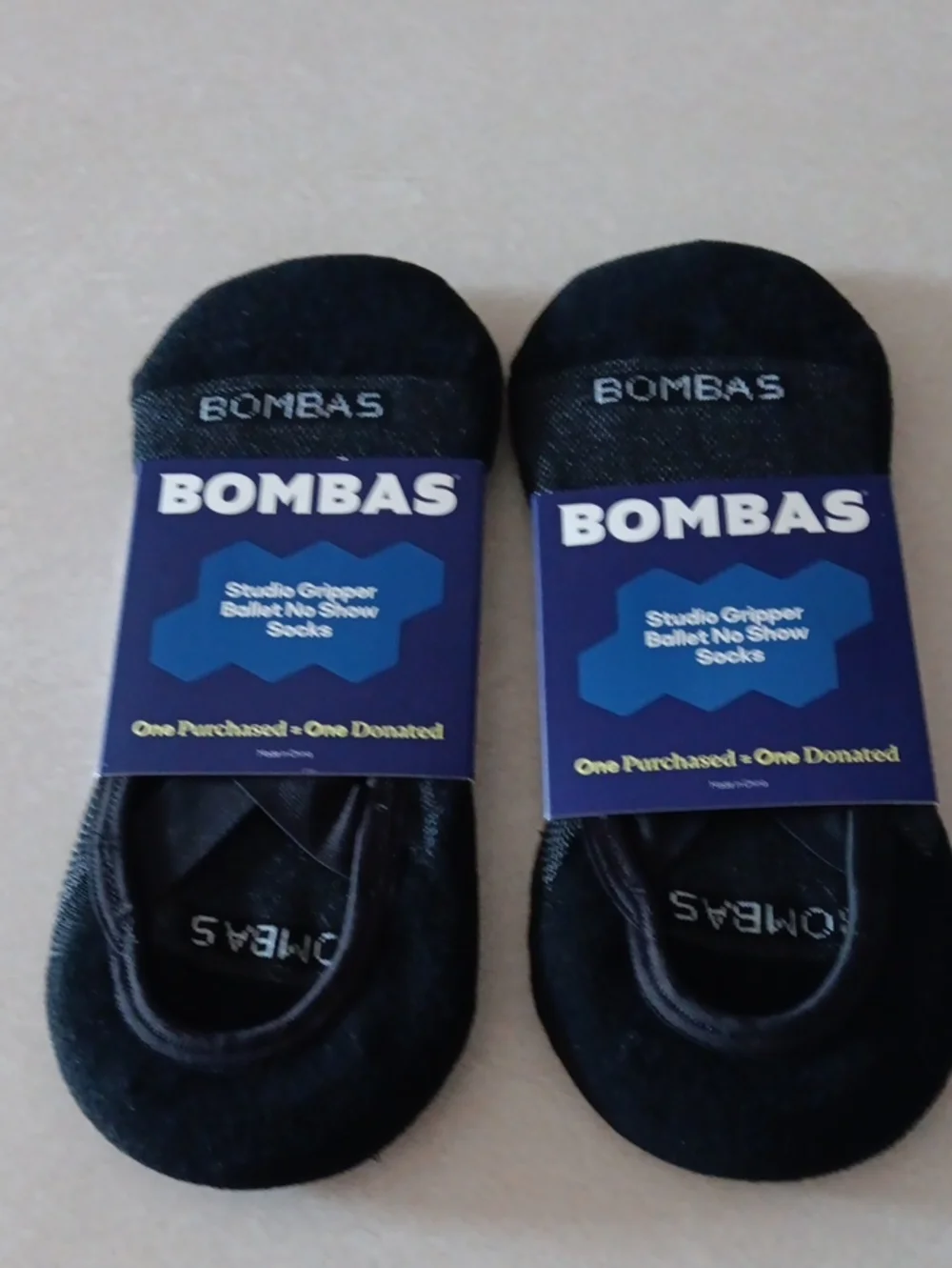 Bombas Ladies No-Show Studio Gripper Ballet Socks - Black